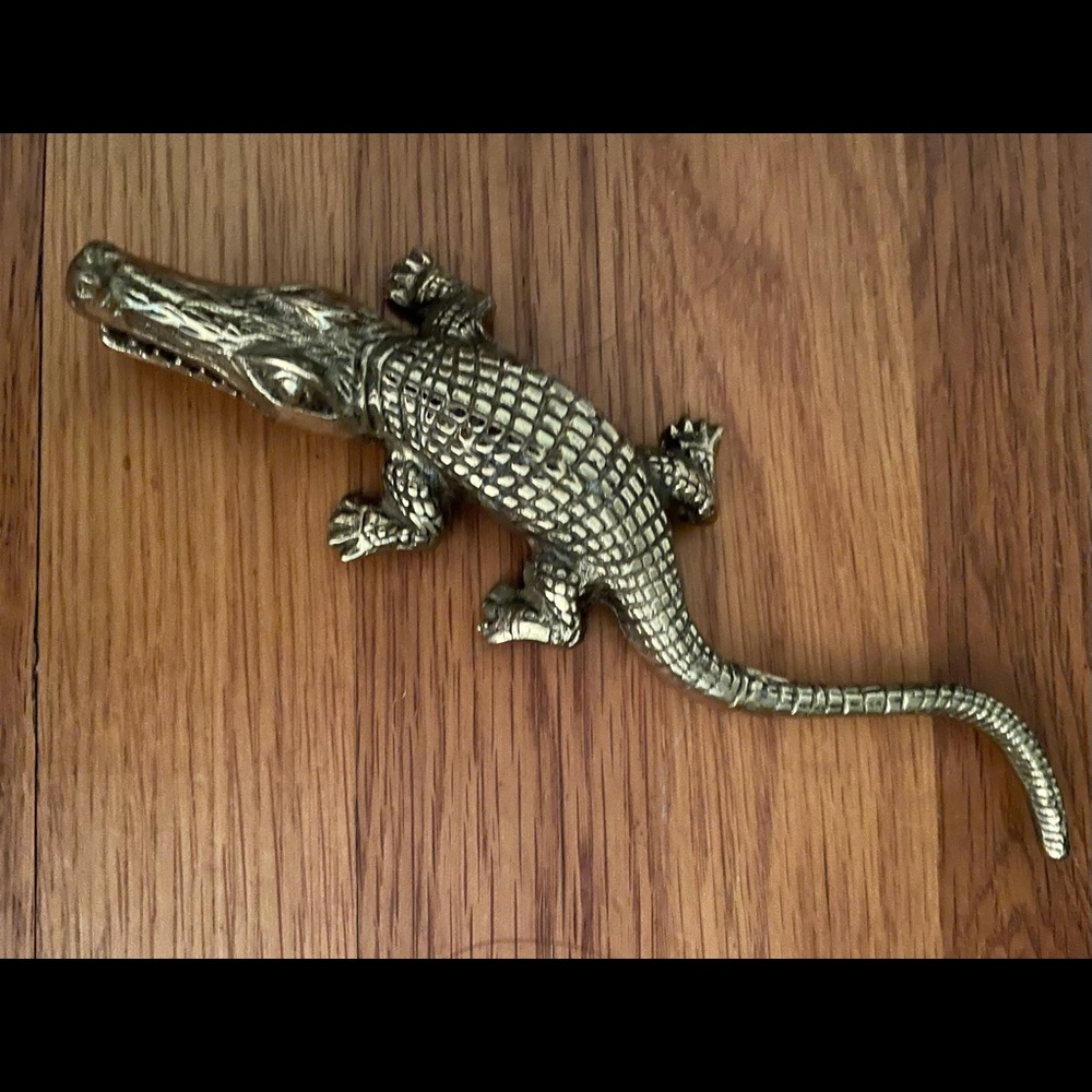 Vintage Metal Alligator Figurine
